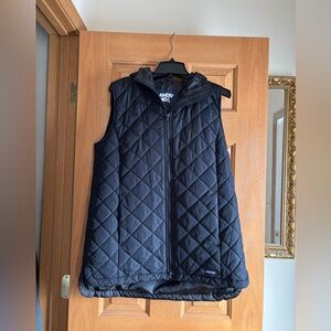 Lands' End Women's Black Hooded Vest Size M